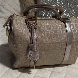 Fendi Shimmering Rose Gold Satchel